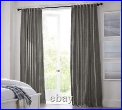 Pottery Barn Gramercy 2 in 1 Pole Top Curtains Set of 2 50 x 96 Gray Textured
