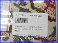 Pottery Barn Haylie Curtains Drapes Panels Cotton Lined 50x 108 Red S/ 4 #8653