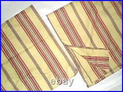 Pottery Barn Hudson Stripe Gold Red Brown (2) Lined Panels Curtains 50x96