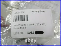 Pottery Barn Ines Printed Curtain Drape Panel 50 x 96 Warm Multi S/2 #8577