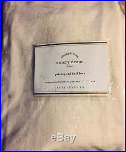 Pottery Barn Ivory Emery Drape Curtains With Drapery Hooks 50 X 84, Set Of 4