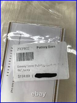 Pottery Barn Ivory Emery Linen Poletop Curtain, 50 x 96, Free Shipping