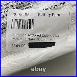 Pottery Barn Ivory Ferguson Textured Cotton Curtain 50 x 96, Free Shipping