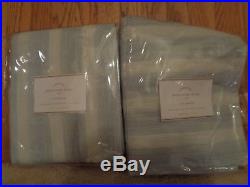 Pottery Barn JAMIE STRIPE DRAPES-SET OF TWO-50 X 96'-BLUE-NEW IN PACKAGE