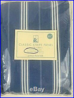 Pottery Barn Kids CLASSIC STRIPE Lined Set/2 Panels Curtains 44X84 Blue & White