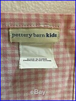 Pottery Barn Kids Curtains 5 Panels Pink & White Gingham 44x63 Cotton Rod Pocket