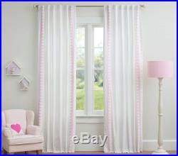 Pottery Barn Kids Embroidered White Blackout Panels Drapes Curtains 63 S/ 2 #28