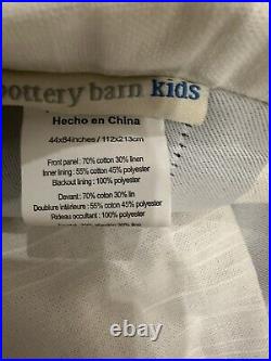 Pottery Barn Kids Evelyn Linen Blackout Curtain Panels Set Of 2 In White 44x84