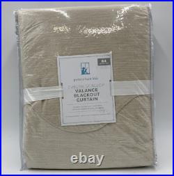 Pottery Barn Kids Evelyn Linen Scallop Valance Blackout Curtain Flax 84 in #N307