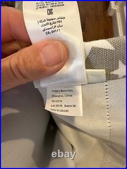 Pottery Barn Kids Gray Grey and White Star Blackout Curtains 44 X 84 Set of 2