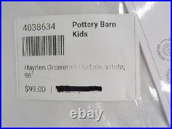 Pottery Barn Kids Hayden Grommet Blackout Drape Curtain White S/2 44x 96 #P49