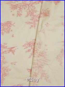 Pottery Barn Kids Isabelle Toile Pink Curtain Panel Set Drape Pair 44X84 as is 2