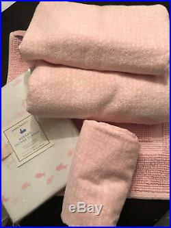 Pottery Barn Kids Mermaid Shower Curtain 2 Dotty Bath Towels 1 Hand Pink Bathmat