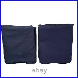 Pottery Barn Kids Navy Blue Canvas Blackout Curtain 44 W x 96 L Set of 2 Drapes