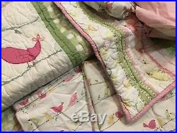 Pottery Barn Kids PENELOPE Bird Twin Quilt Sham Euro Sheets Bed Skirt Curtains