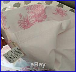 Pottery Barn Kids Pink Isabelle French Toile Curtains Drapes 4 Panels 44 x 84