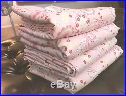 Pottery Barn Kids Pink Paisley Curtains Drapes 4 Panels 44 x 84 withLining
