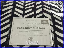 Pottery Barn Kids Set of 2 Broken Arrows NAVY/WHITE Blackout Curtain 96 NEW