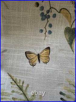 Pottery Barn LIA PALM TROPICAL SHOWER CURTAIN HIBISCUS BUTTERFLY AQUA