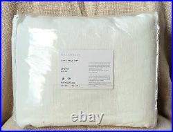 Pottery Barn Linen Emery Large 100x96 White Curtain 3-in-1 Pole Top