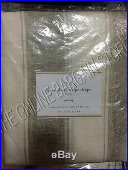Pottery Barn Linen Stripe Sheers Drapes Panels Curtains Pole Top 50x108 Neutral