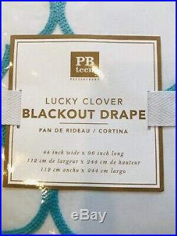 Pottery Barn Lucky Clover Embroidered Blackout Curtains Drapes Beach Decor Teen