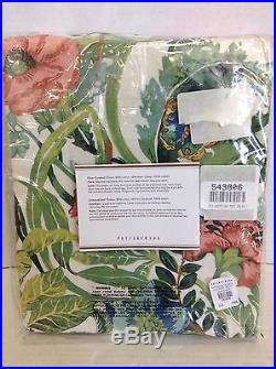 Pottery Barn Lyla Garden Floral Spring Lined Drapes Curtains Panels 50x108 Poppy