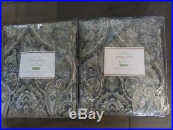 Pottery Barn MACKENNA PAISLEY CURTAINS-SET OF TWO-50 X 96-BLUE-NEW IN PACKAGING