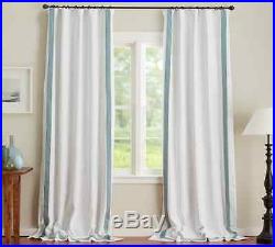 Pottery Barn MORGAN DRAPES With BLACKOUT LINER-50 X 84-D POR. BLUE-SET OF TWO
