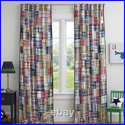 Pottery Barn Madres Plaid Blackout Curtains 44 X 84 Set of 2