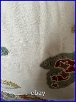 Pottery Barn Margaritte Embroidered Crewel 48 x 82 Lined Curtain Panels Set 2