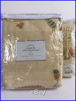 Pottery Barn Margaritte Embroidered Drape SET/2 50x84 Pole Top $318 Retail