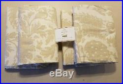 Pottery Barn Maris Floral Flax Panels Drapes Curtains S/ 4 Unlined 96 #2792