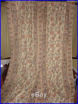 Pottery Barn Marrakesh Floral Paisley Rust Blue (pair) Lined Panels 50x96 Linen