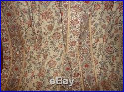 Pottery Barn Marrakesh Floral Paisley Rust Blue (pair) Lined Panels 50x96 Linen