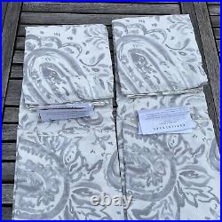 Pottery Barn Melana Paisley Rod Pocket Set Of 2 Curtains Cotton Lined 50x84