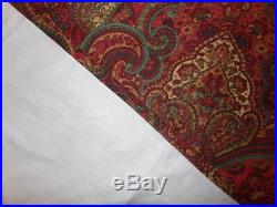 Pottery Barn Mira Paisley Red Linen Lined Set Of Curtains 50 X 96 Each Panel