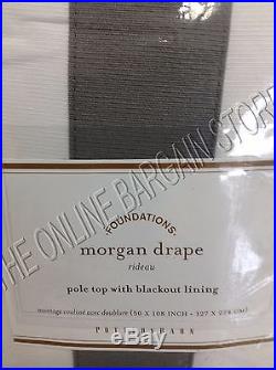 Pottery Barn Morgan FLAGSTONE GRAY Stripe Drapes Curtains Panels BLACKOUT 50x108