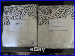 Pottery Barn NORA EMBROIDERED MEDALLION DRAPES-SET OF 2-IVORY/GREY-96