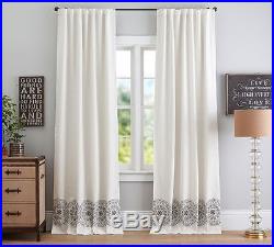 Pottery Barn NORA EMBROIDERED MEDALLION DRAPES-SET OF 2-IVORY/GREY-96