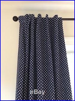 Pottery Barn Navy Curtains Drapes With Blackout 4 Total Panels