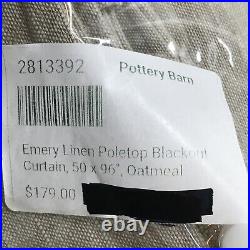 Pottery Barn Oatmeal Emery Linen Blackout Curtain 50 x 96, Free Shipping