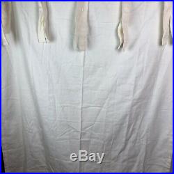 Pottery Barn Off White Cotton Tie Top Curtains 50 X 63 Ivory Panels Drapes