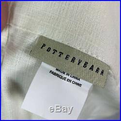 Pottery Barn Off White Cotton Tie Top Curtains 50 X 63 Ivory Panels Drapes