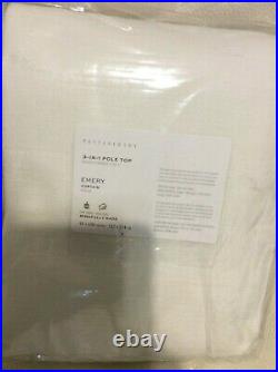 Pottery Barn One (1) Emery Drape Panel 50X108 Ivory NWT! Linen Cotton