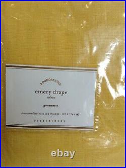 Pottery Barn PB Emery Linen Drape Panels Grommet Curtains 50x108 lining marigold