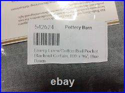 Pottery Barn PB Emery Linen cotton Double Drapes Panels Curtains BLACKOUT 100x96