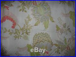 Pottery Barn Palmapore Floral Aqua Coral 5pc Full/queen Duvet Shams S/curtain