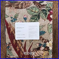 Pottery Barn Pheasant Floral Curtain 50x84 New Cotton Lined set of 2