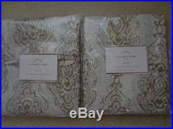 Pottery Barn REETA SHEER PRINT DRAPES-SET OF TWO-50 X 108-FLAX-NEW IN PACKAGING